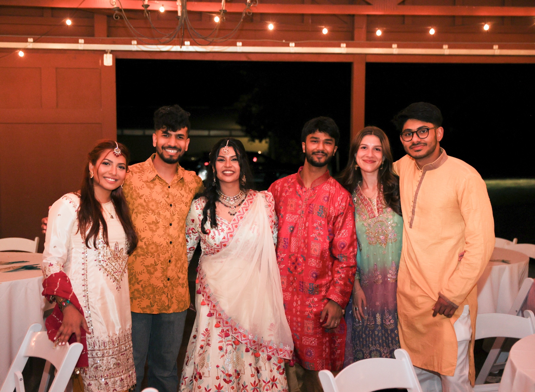 Shawn and Madhu with friends and family